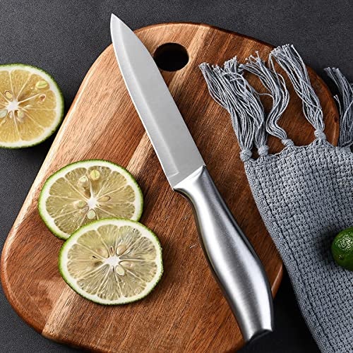 Mockery 2-Piece Kitchen Knife Set - Chef's & Utility Knives, Stainless Steel, Non-Stick, Soft Touch Handles, Silver - Image 4