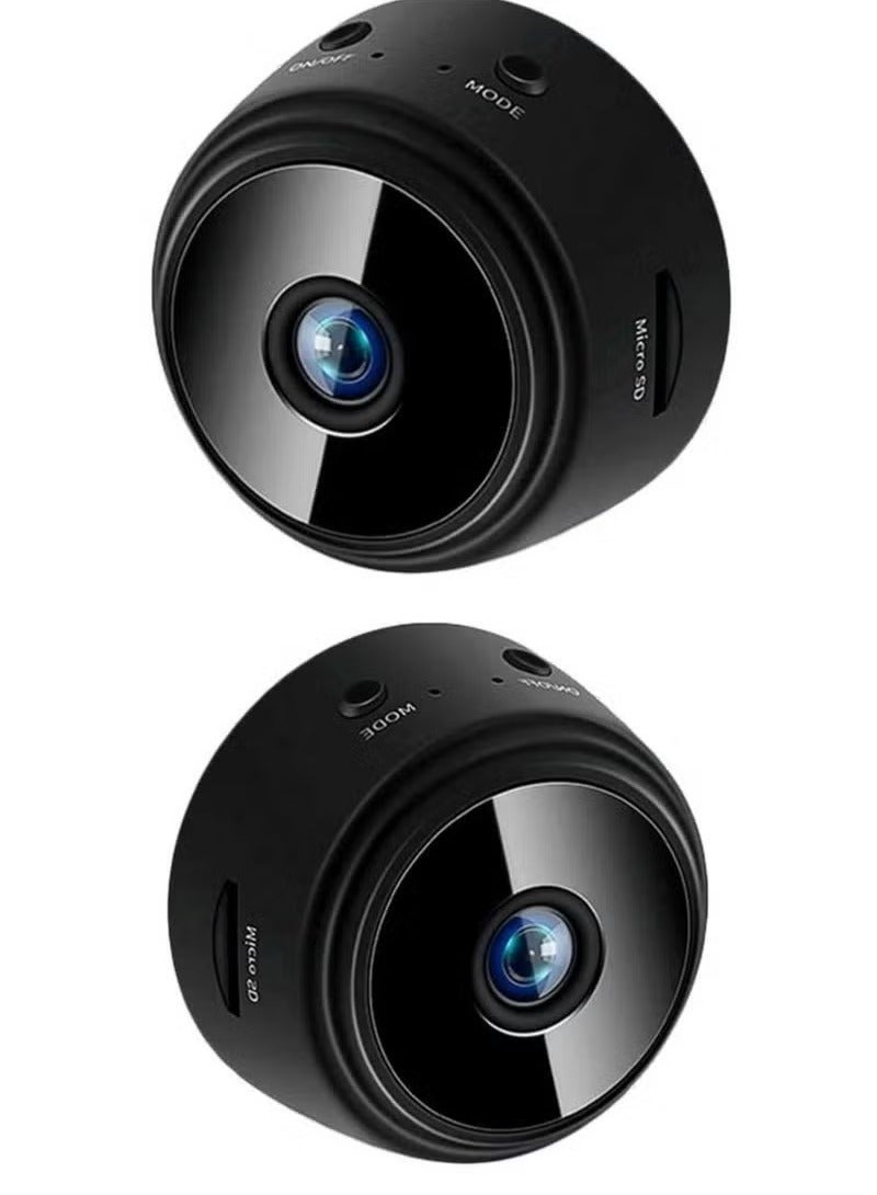 Generic 2-Pack WiFi Mini Magnetic A9 Wireless Security Cameras  Full HD 1080P Compact Portable Round Indoor Cameras with Advanced Motion Detection, Night Vision, Instant Mobile Alerts  Easy Magnetic Mount for Quick Installation, Perfect for Home and Office Surveillance  - Image 1