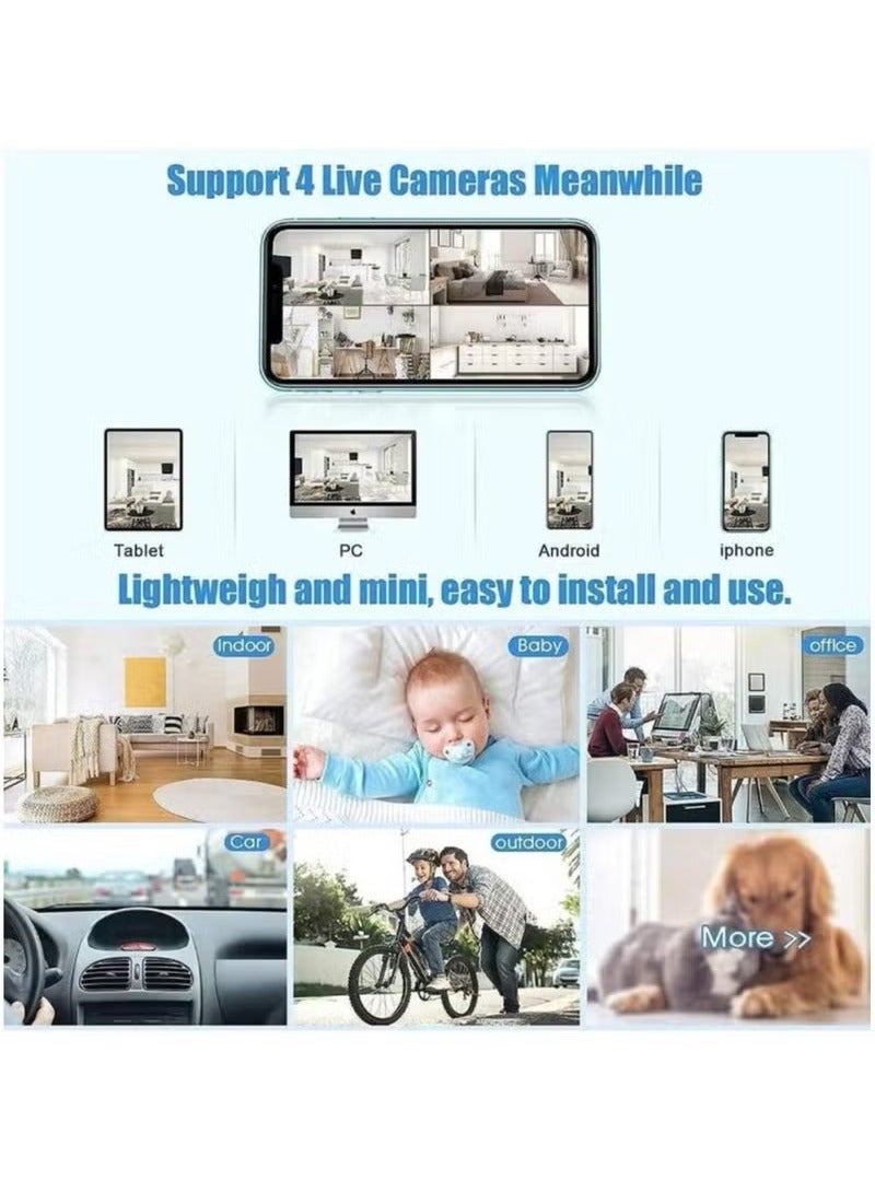Generic 2-Pack WiFi Mini Magnetic A9 Wireless Security Cameras  Full HD 1080P Compact Portable Round Indoor Cameras with Advanced Motion Detection, Night Vision, Instant Mobile Alerts  Easy Magnetic Mount for Quick Installation, Perfect for Home and Office Surveillance  - Image 3