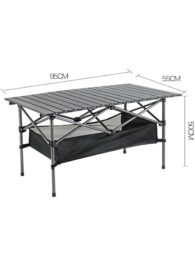 Green Tiger Outdoor Folding Portable Picnic Camping Table, Aluminum Roll-Up Table With Easy Carrying Bag For Indoor, Outdoor, Camping, Beach, Backyard, Bbq, Party, Patio, Picnic - Image 4