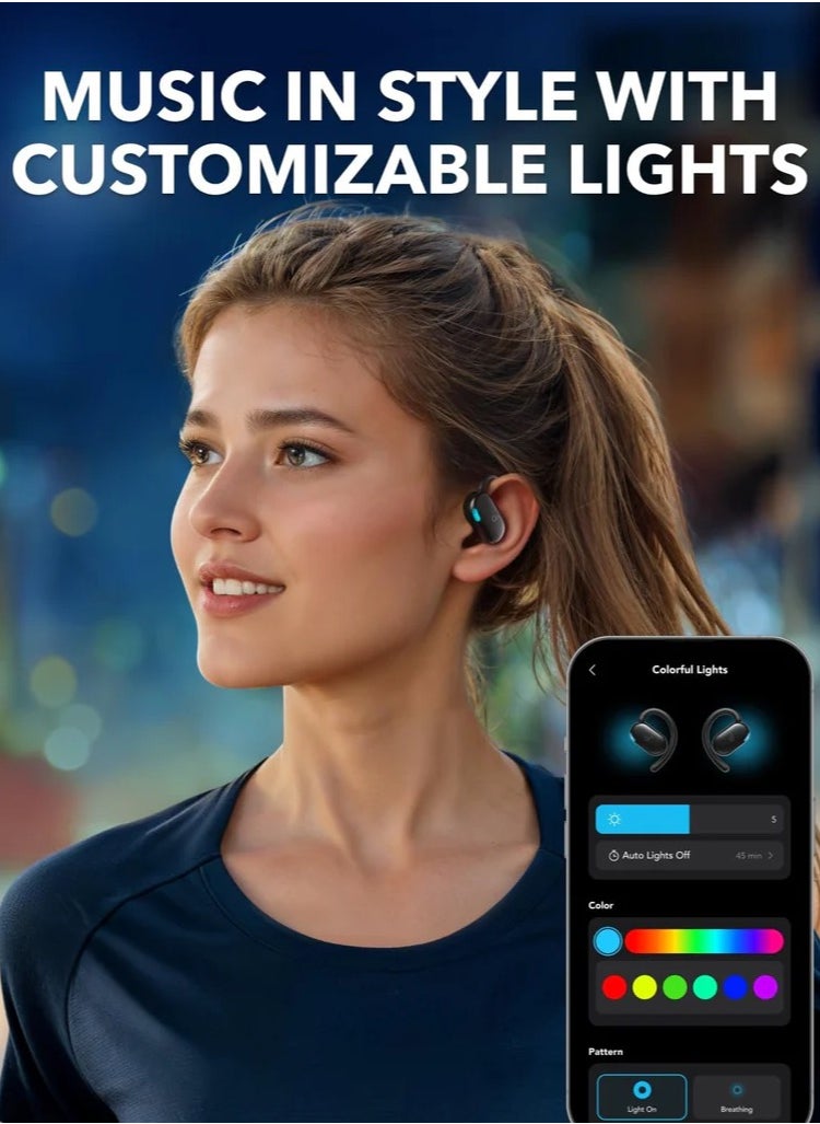 Generic - V20i by Anker Open-Ear Headphones, Adjustable Ear Hooks, Ultra-Comfort, Snug Fit, Powerful Sound, Clear Calls, IP55, LED Lights, 8H-36H Playtime, Bluetooth 5.4 Earbuds, Multipoint Connection Black - Image 1
