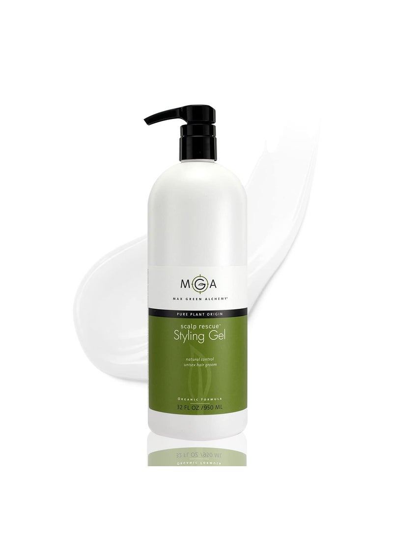 Max Green Alchemy MGA Vegan Hair Styling Gel  Scalp Rescue Organic Formula for Flexible  Natural Hair Style  Curly Hair Products for Men  Women Provides Frizz Control  Alcohol Free  Color Safe Hair Gel  32 Fl Oz 
