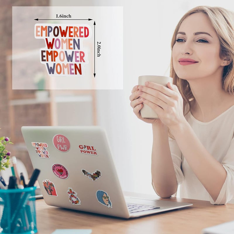 klarako 150 Pieces Feminist Stickers Women Empowerment Stickers Breast Cancer Awareness Stickers Feminism Stickers Waterproof Girls Graffiti Vinyl Stickers for Water Bottles, Phone, Computer, Luggage, Guitar - Image 5