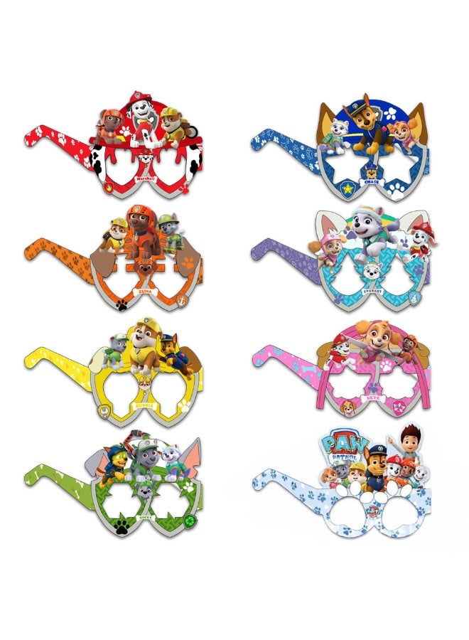 Paw Patrol Toys 8-Piece PAW Patrol Paper Party Glasses Set - Cartoon Dog Photo Booth Props for Kids - Image 1