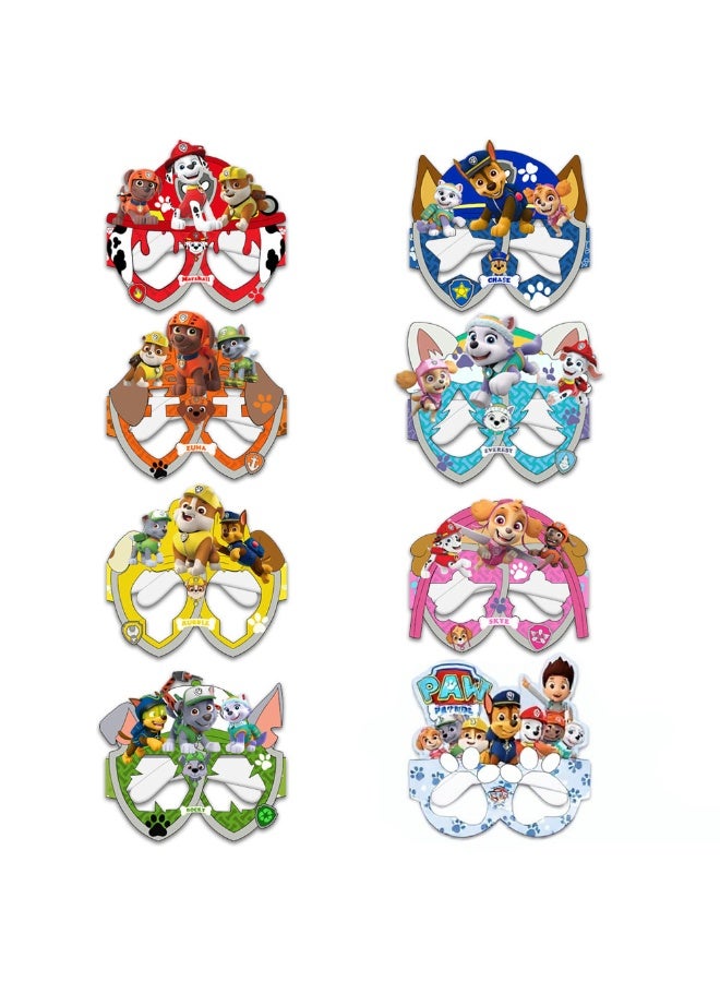 Paw Patrol Toys 8-Piece PAW Patrol Paper Party Glasses Set - Cartoon Dog Photo Booth Props for Kids - Image 2