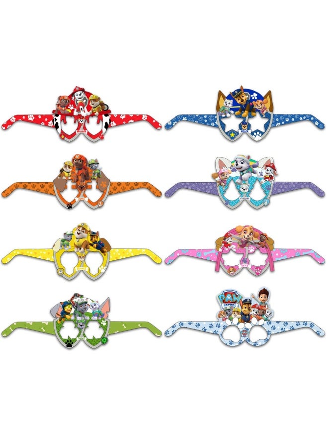 Paw Patrol Toys 8-Piece PAW Patrol Paper Party Glasses Set - Cartoon Dog Photo Booth Props for Kids - Image 3