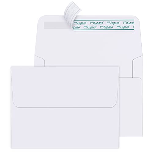 Eupako A2 White Paper Envelopes 250 Pack 4.375x5.75" Invitation Envelopes Self Seal for RSVP, Wedding, Thank you Notes, Greeting Cards, Photos, Announcements - Image 1