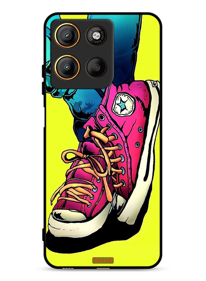 Tolwak Motorola Moto G15 Protective Case Cover Canva Shoes Art