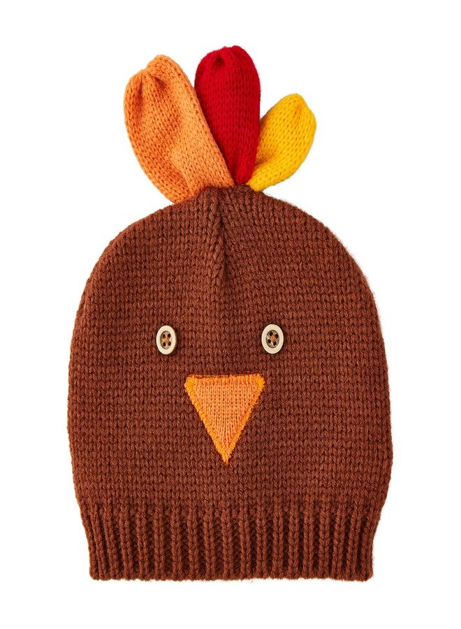 Mud Pie Baby Brown Crochet Turkey Hats; 0-6M - Image 1