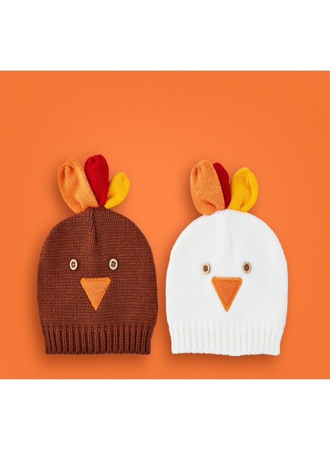 Mud Pie Baby Brown Crochet Turkey Hats; 0-6M - Image 2