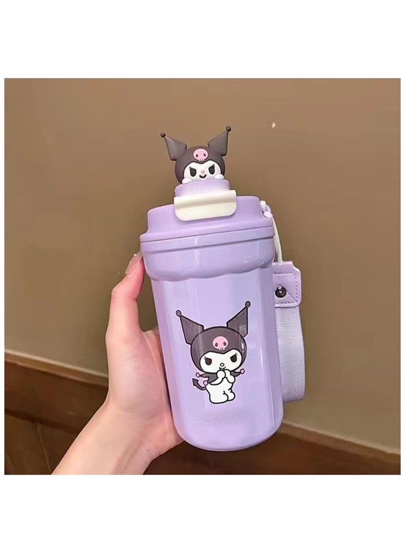 general Stainless Steel Water Bottle Thermos Travel Mug Durable Leak Proof Flip Button BPA Cartoon Kawaii Cute Hot or Cold Drinks 450ml - Image 5