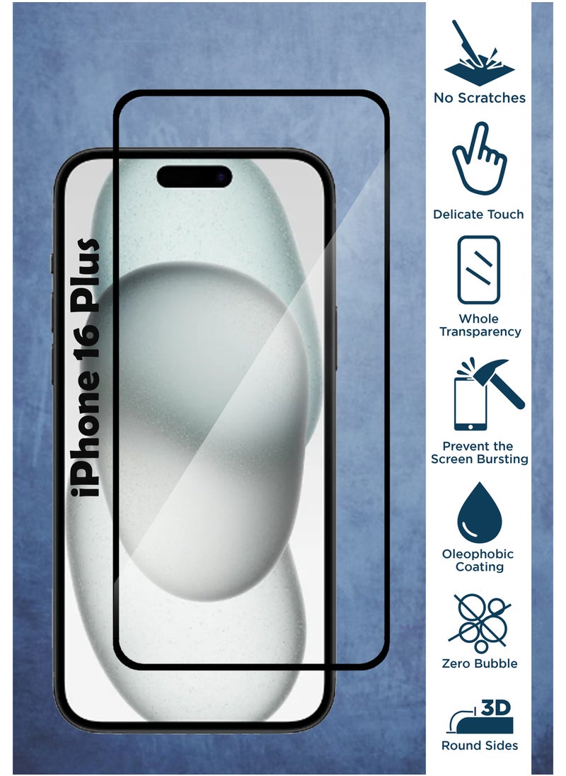 3 in 1 Pack Crystal Clear Flexible Protective Silicone -MagSafe/Wireless Charging Back and  Case Tempered Glass Screen Protector With Camera Lens Protector For iPhone 16 Plus