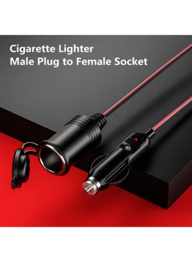fantasize 13FT Cigarette Lighter Extension Cord, 12V 24V Cigarette Lighter Plug to Socket 16AWG Heavy Duty Extension Cable with 15A Fuse and LED Indicator Car Cigarette Lighter Aux Socket Plug Connector - Image 5
