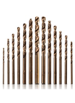 Serplex Serplex 13Pcs HSS Twist Drill Bit Set Twist Drill Milling Bits 1565mm M35 High Speed Steel Twist Drill Bits 135 Degree Split Point for Stainless Steel Cast Iron Hard Metal Plastic and Wood  - Image 1