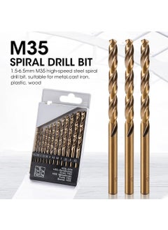 Serplex Serplex 13Pcs HSS Twist Drill Bit Set Twist Drill Milling Bits 1565mm M35 High Speed Steel Twist Drill Bits 135 Degree Split Point for Stainless Steel Cast Iron Hard Metal Plastic and Wood  - Image 3