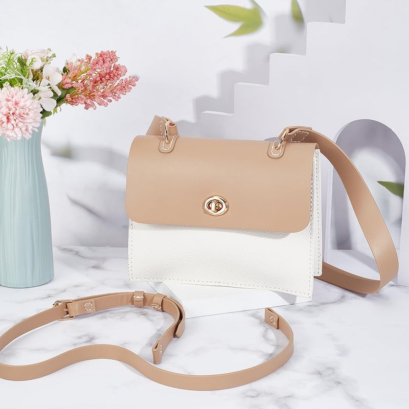 klarako DIY Bag Purse Making Kits, PU Leather Square Handbag Making Set DIY Shoulder Bags Making Accessories, White, 8.34x2.8 Inch - Image 4