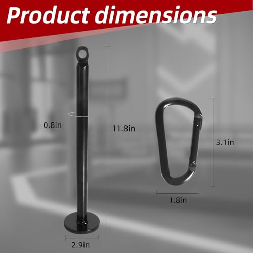 powerfeng Loading Pin for Weight Plates Weight Loading Pin with Carabiner Fit 1 inch Olympic Weight Plate for Cable Pulley LAT Pulldown 1in Weight Loading Pin - Image 3