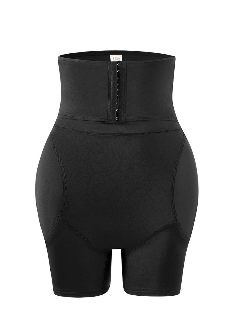 Loquat - Womens Body Shaper Tummy Control Belted Boxer Briefs Solid Color High Waist Sponse Pad Hip Lift Shapewear Underwear Hip Panties Black - Image 1