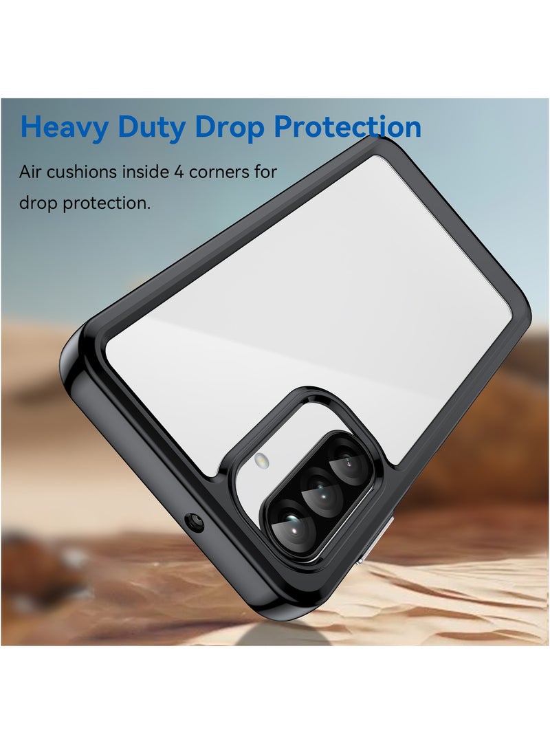 [1+1 Sets] For Samsung Galaxy A26 5G Case & Screen Protector Transparent Frame Protective Cover with Tempered Glass Screen Protector  - Image 2