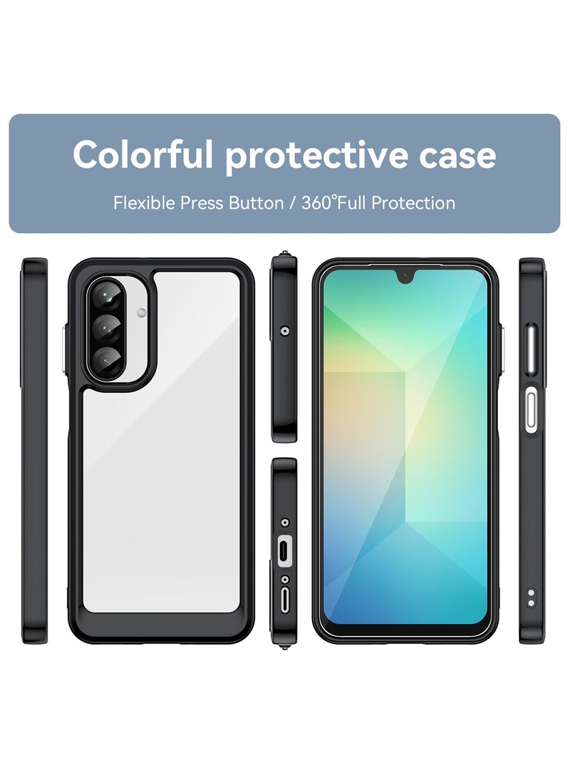 [1+1 Sets] For Samsung Galaxy A26 5G Case & Screen Protector Transparent Frame Protective Cover with Tempered Glass Screen Protector  - Image 5