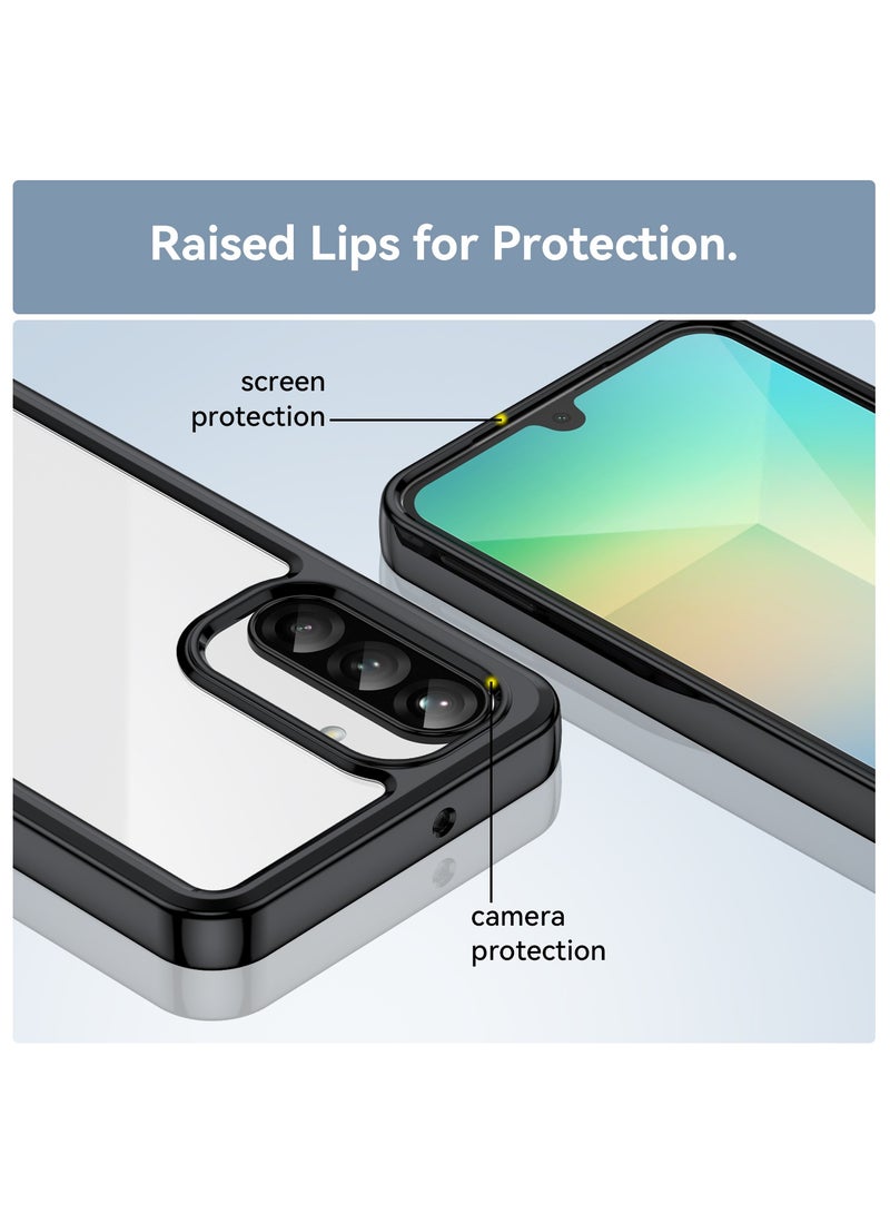 [1+1 Sets] For Samsung Galaxy A26 5G Case & Screen Protector Transparent Frame Protective Cover with Tempered Glass Screen Protector  - Image 4