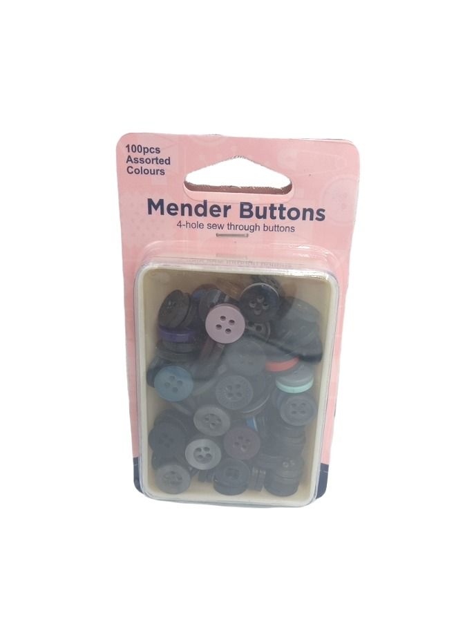 Hemline 100 Pieces Four Hole Sewing Mender Buttons Assorted Colors - Image 5