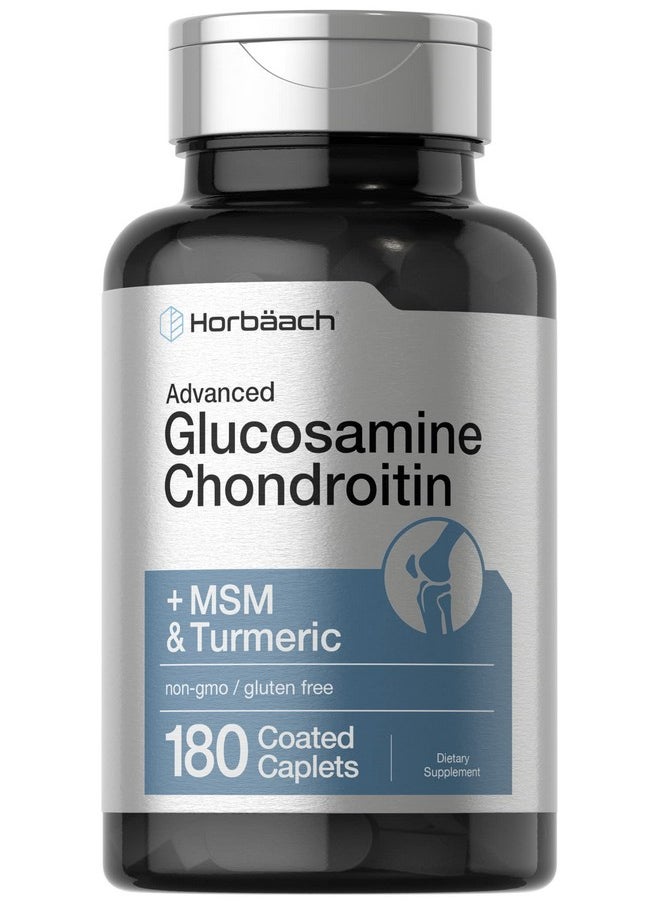 Horbaach - Horbäach Glucosamine Chondroitin | Plus MSM & Turmeric | 180 Coated Caplets | Non-GMO, Gluten Free Supplement - Image 1