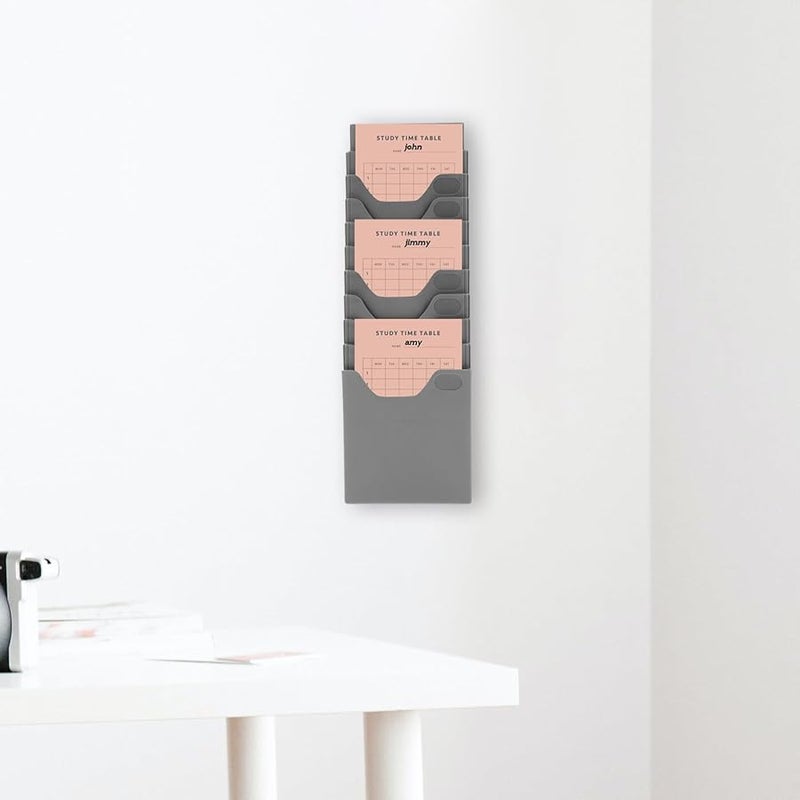 Black Retractable Attendance Card Holder 10 Slots Expandable Time Clock Rack Office Organizer - Image 3