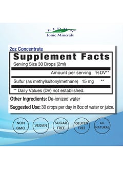 Eidon Ionic Minerals Liquid Sulfur Concentrate - Ionic MSM Sulfur Drops Supplement, Supports Healthy Joints, Smooth Skin, & Glossy Hair, No Preservatives or Additives - 2 Oz Bottle  - Image 2