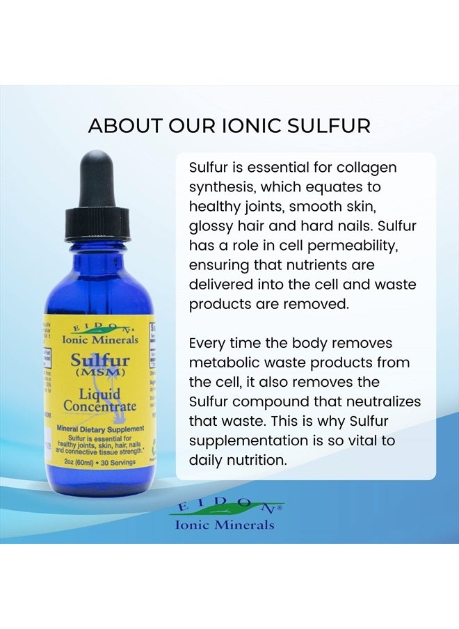 Eidon Ionic Minerals Liquid Sulfur Concentrate - Ionic MSM Sulfur Drops Supplement, Supports Healthy Joints, Smooth Skin, & Glossy Hair, No Preservatives or Additives - 2 Oz Bottle  - Image 4
