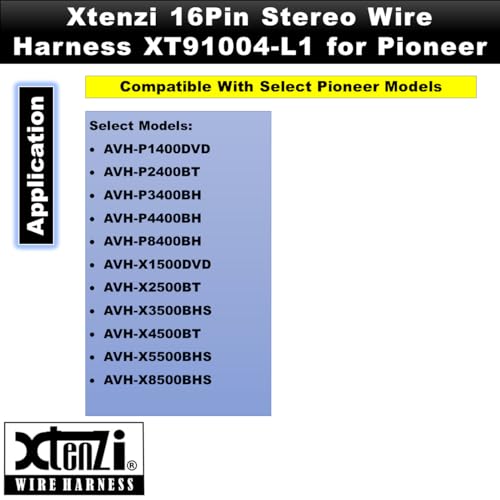 Xtenzi 16Pin Car Radio Power Wire Harness Connector Compatible with Pioneer AVH-X8500BHS, AVH-X5500, AVH-X4500, AVH-X3500, AVH-X2500, AVH-X1500 - XT91004-L1 - Image 4