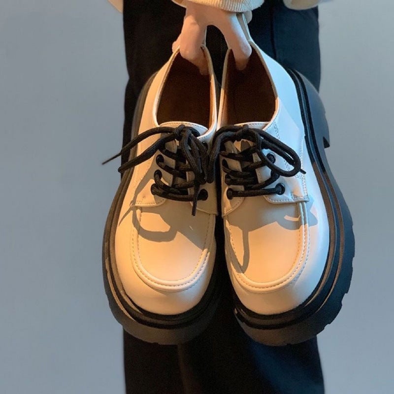 Mary Jane Small Leather Shoes 2025 Summer Trendy Lace-Up Thick-Soled Height-Increasing British Style Lazy Thin Platform Thick-Soled Style - Image 2