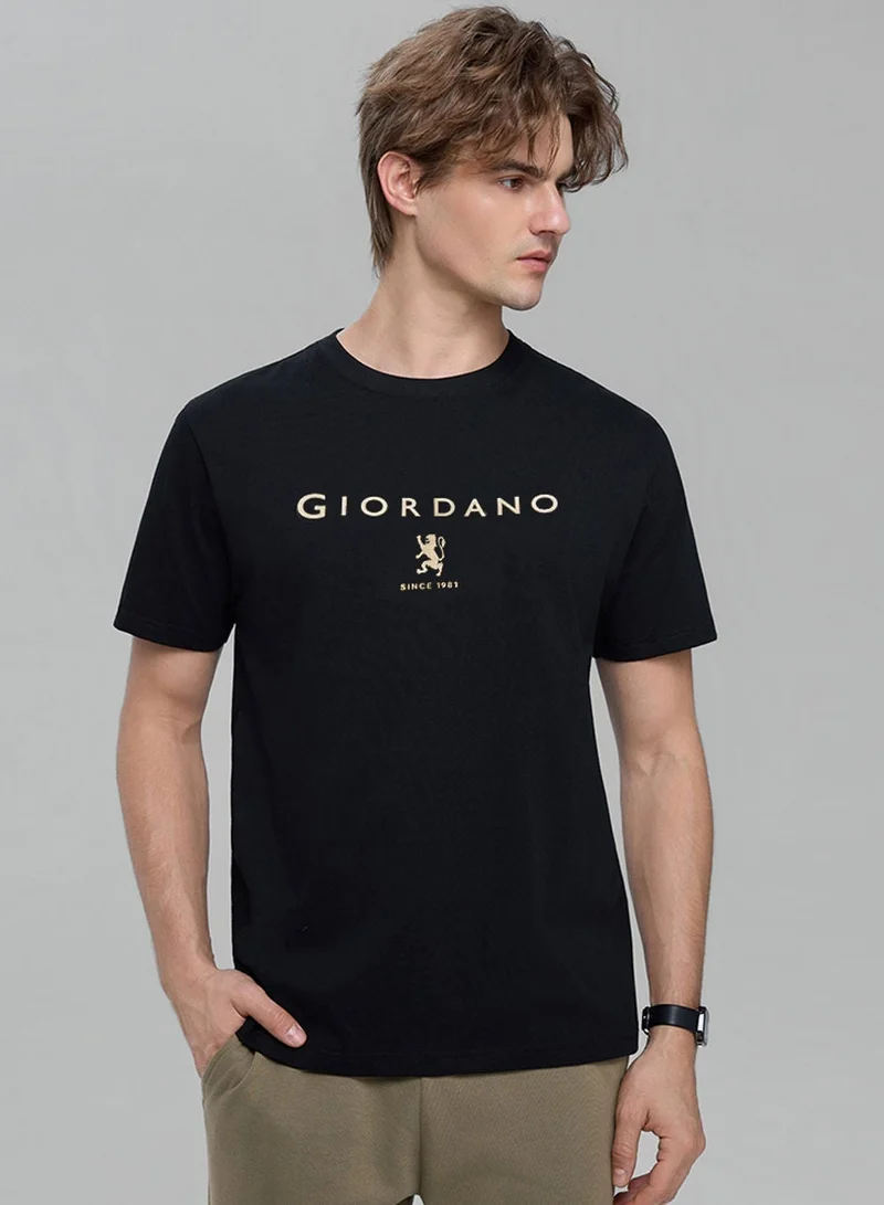 Men’s Slim Cotton Crew Neck Signature Print Tee