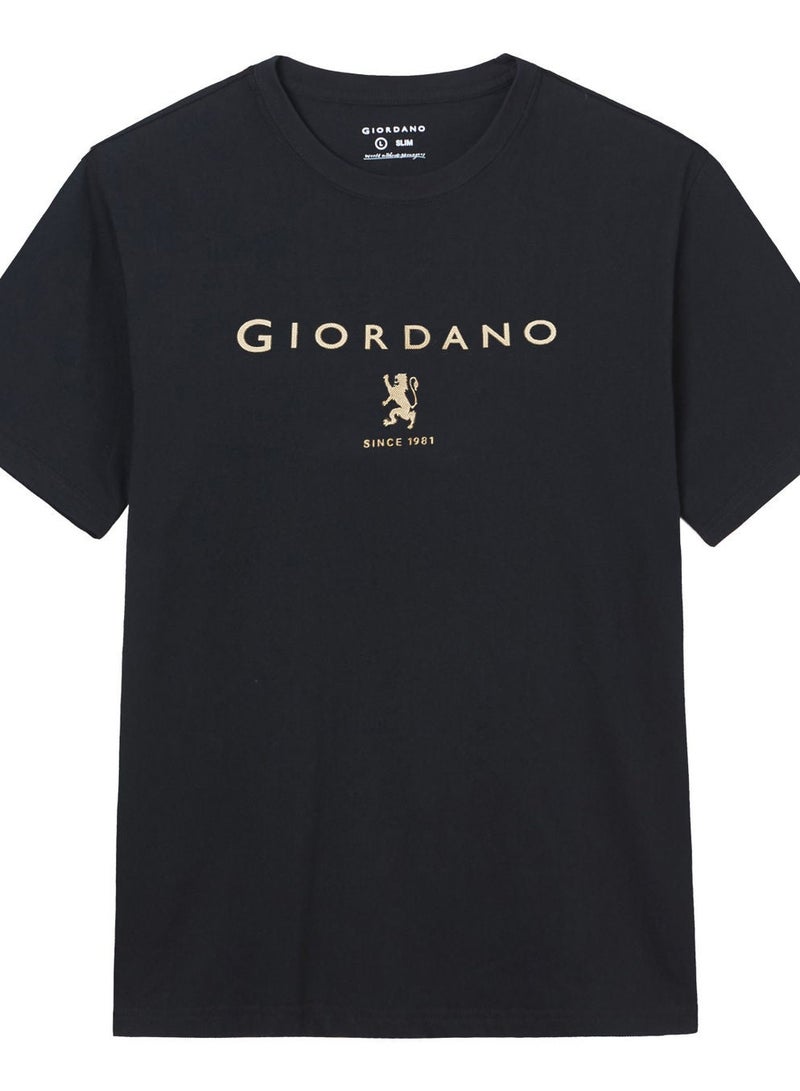 GIORDANO تي شيرت رجالي ضيق من القطن بتصميم مميز على شكل طاقية - Image 2