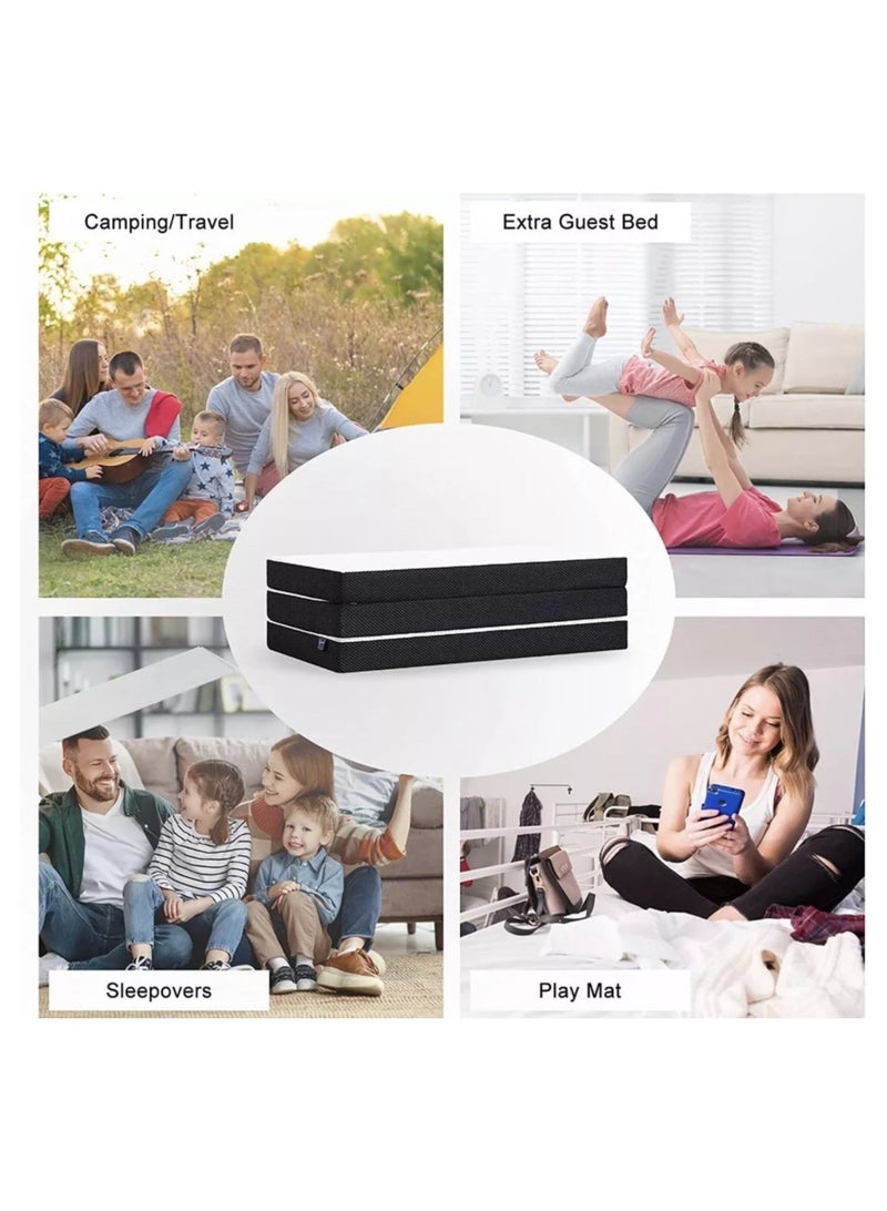 COMFY PORTABLE CLASSIC COTTON KNITTED 180 X 90 X 7CM FOLDING MEDICATED MATTRESS - Image 3