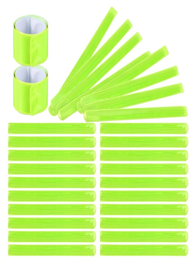 GTILE 30 Pcs Reflector Band Snap Bracelet, Reflective Arm Bands, High Visibility Slap Safety Bands for Night Jogging Cycling Running Night Working Hiking (Fluorescent Green) - Image 1