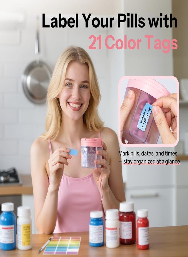 Betife موزع حبوب بيتيف اللطيف مع 7 حجرات كبيرة إضافية، منظم زجاجة حبوب محمول XL لمدة 7 أيام مع فتحة واسعة للاستخدام السهل، منظم حبوب مضاد للاختلاط للسفر، حاوية حبوب كبيرة خالية من BPA - Image 4