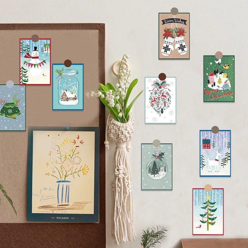 10 Christmas Cards Wall Stickers Art Painting Decorative Cards Diy Wall Bedroom Living Room Bedroom Decorative Painting - Image 2