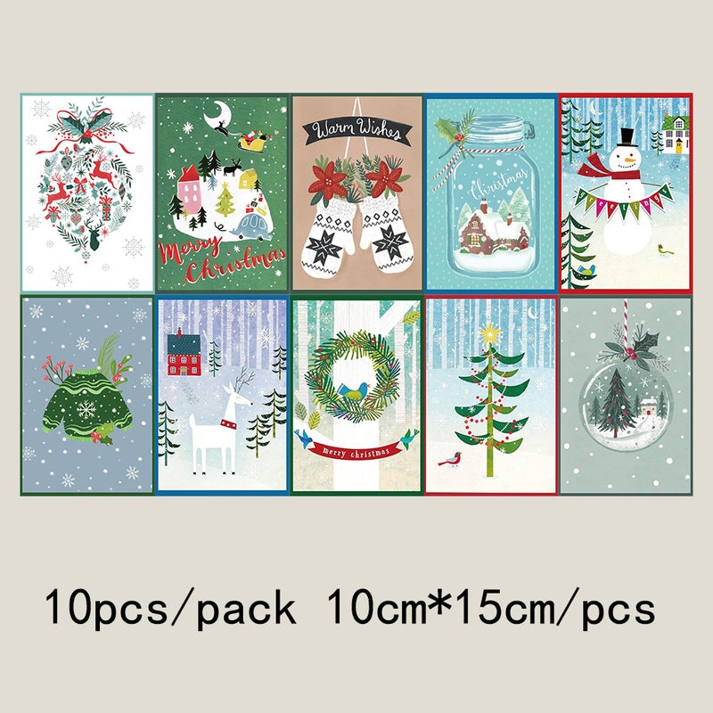 10 Christmas Cards Wall Stickers Art Painting Decorative Cards Diy Wall Bedroom Living Room Bedroom Decorative Painting - Image 1