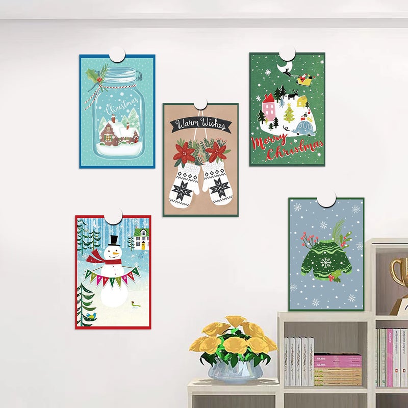 10 Christmas Cards Wall Stickers Art Painting Decorative Cards Diy Wall Bedroom Living Room Bedroom Decorative Painting - Image 5