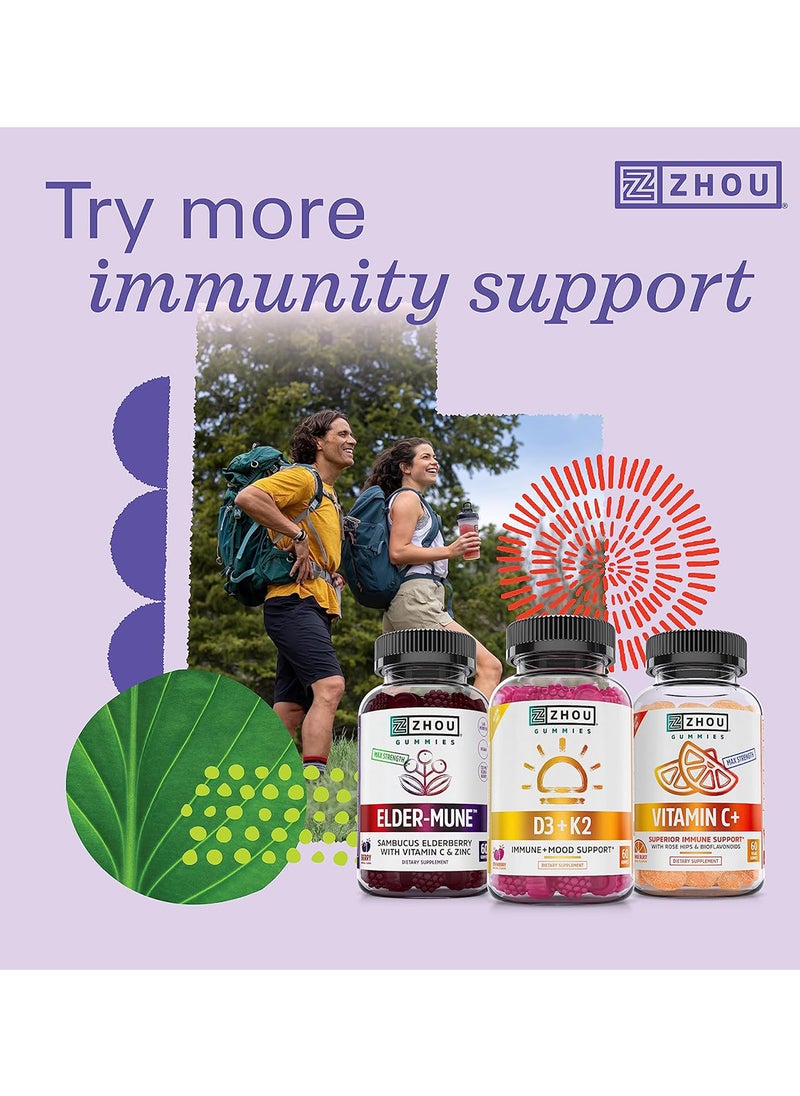 Zhou Nutrition - Daily Boost Multivitamin With Probiotic, Zinc, Vitamin C, D3, B Complex For Immune Support, Energy And Digestive Health  30 Servings - Image 1