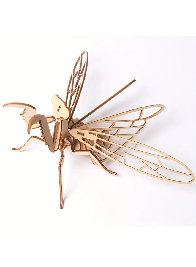Mantis 3D Puzzle DIY Wooden Insect Animal Educational Assembly Toy Gift - Image 1