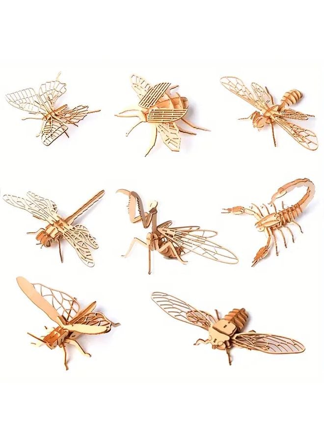 Mantis 3D Puzzle DIY Wooden Insect Animal Educational Assembly Toy Gift - Image 2