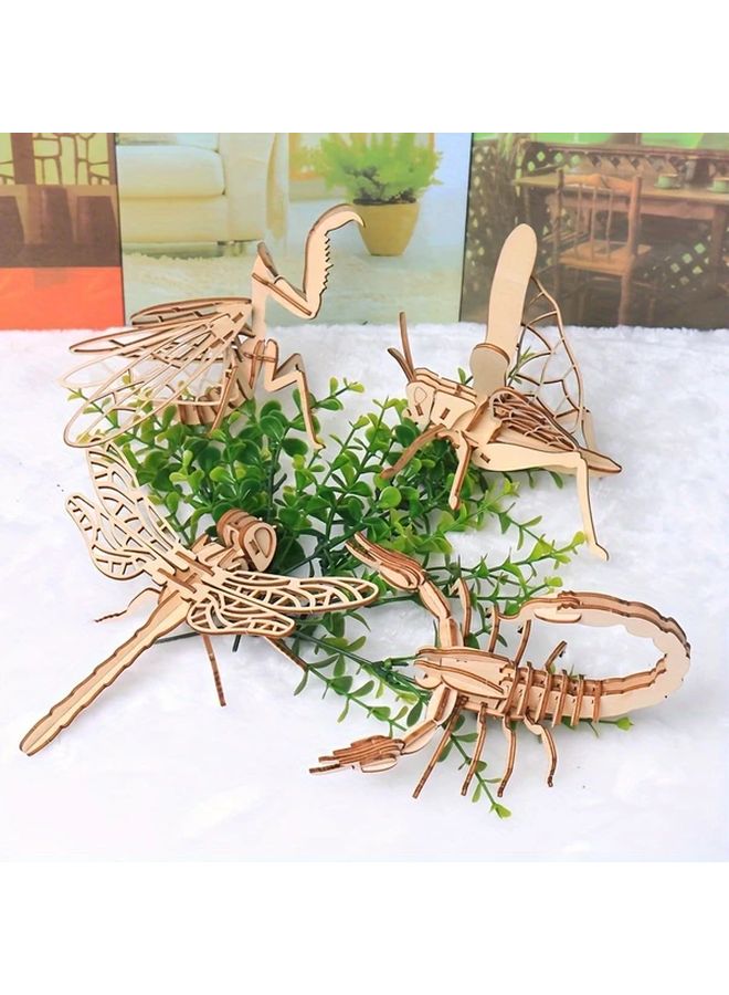 Mantis 3D Puzzle DIY Wooden Insect Animal Educational Assembly Toy Gift - Image 5