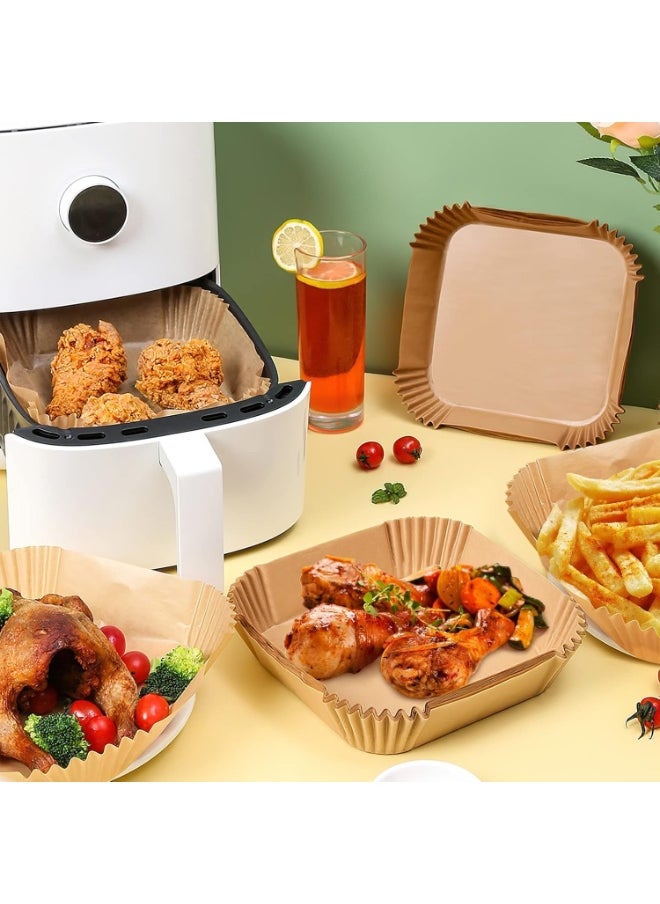 Generic 100PCS Non-stick Disposable Air Fryer Liners,Air Fryer Disposable Paper Liner,Baking Paper for Air Fryer Oil-proof,Water-proof,Food-Grade Parchment for Baking Roasting Microwave (100Pcs - 20 cm)  - Image 2
