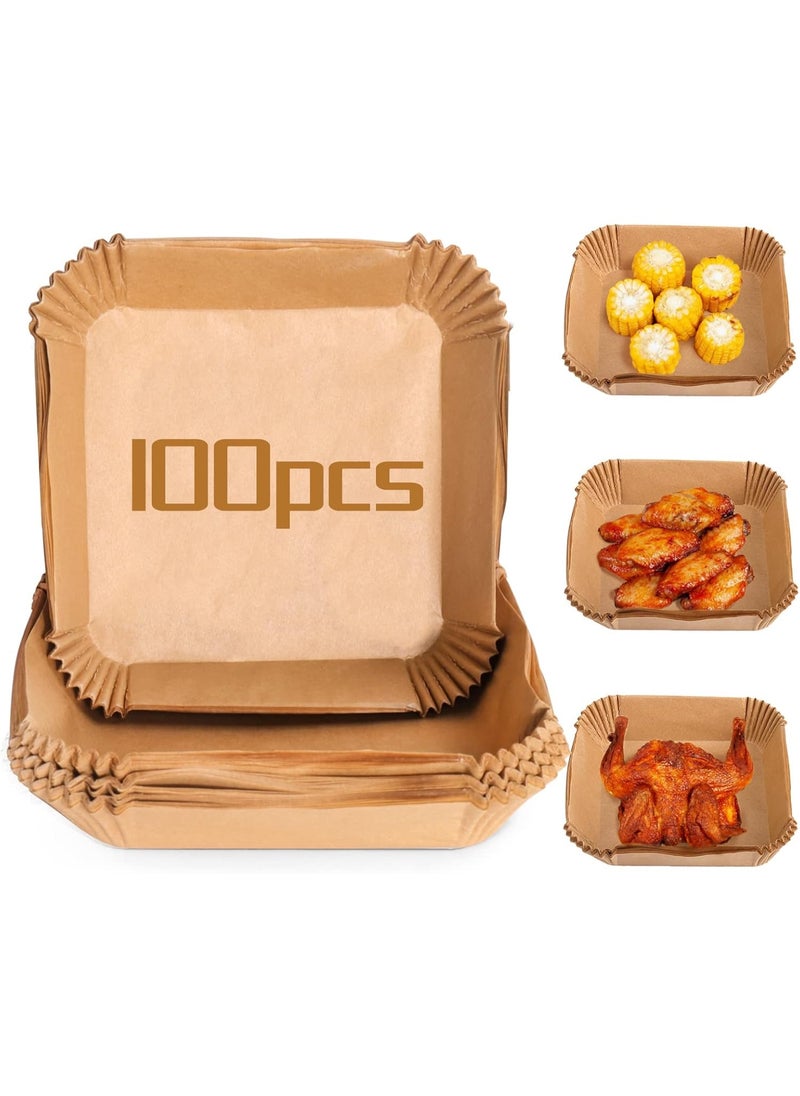 Generic 100PCS Non-stick Disposable Air Fryer Liners,Air Fryer Disposable Paper Liner,Baking Paper for Air Fryer Oil-proof,Water-proof,Food-Grade Parchment for Baking Roasting Microwave (100Pcs - 20 cm)  - Image 1