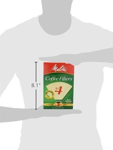 Melitta Melitta 4 Cone Coffee Filters Unbleached Natural Brown 40 Count Pack of 12 480 Total Filters Count  Packaging May Vary  - Image 4