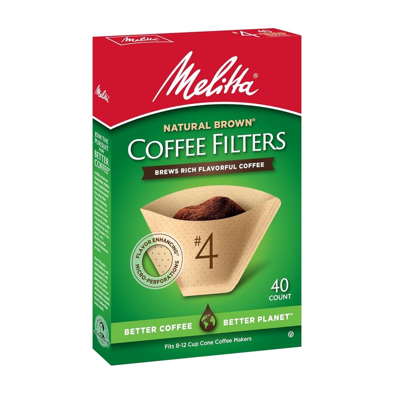 Melitta Melitta 4 Cone Coffee Filters Unbleached Natural Brown 40 Count Pack of 12 480 Total Filters Count  Packaging May Vary  - Image 5