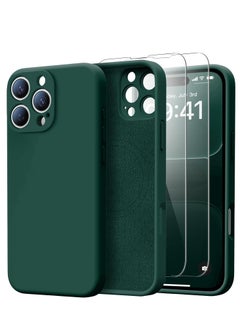 iPhone 16 Pro Max Case with 2 Screen Protectors - MagSafe Compatible, Upgraded Camera Protection, Liquid Silicone Protective Case (6.9”) - Forest Green