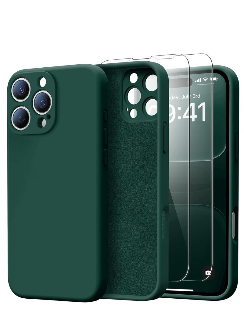 ELTRAZONE iPhone 16 Pro Max Case with 2 Screen Protectors - MagSafe Compatible, Upgraded Camera Protection, Liquid Silicone Protective Case (6.9”) - Forest Green  - Image 1